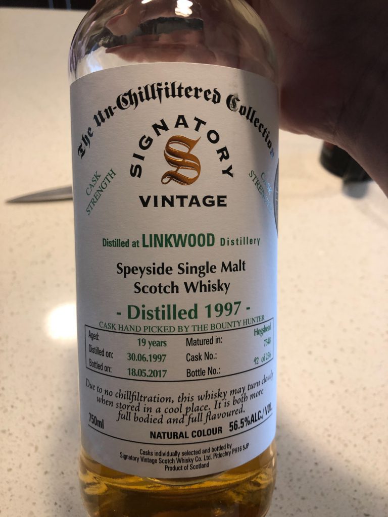 Linkwood 19yr Signatory Vintage 1997 Bounty Hunter Selection 7548