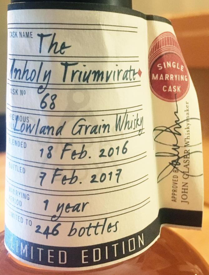 Compass Box Great King Street Single Marrying Cask Unholy Triumvirate Cask #68