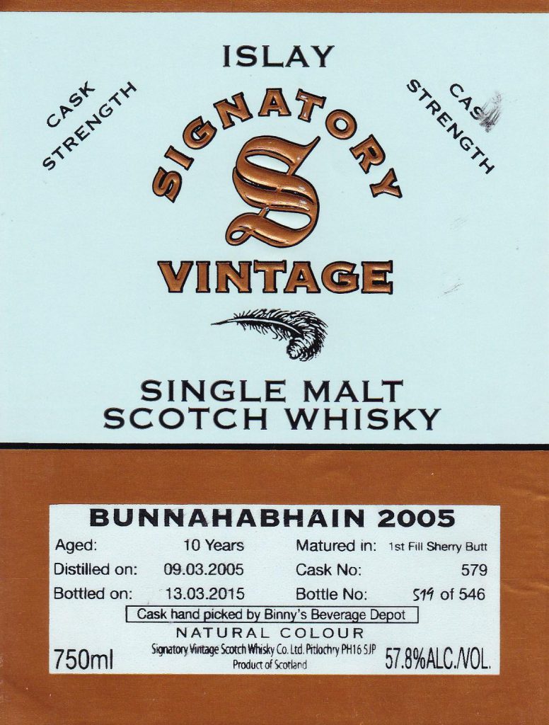Bunnahabhain 10yr Signatory Vintage 2005 #579