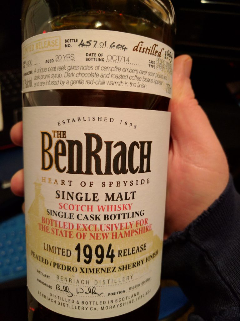 Benriach 20yr Single Cask #4300 - Heavily Peated PX Finished