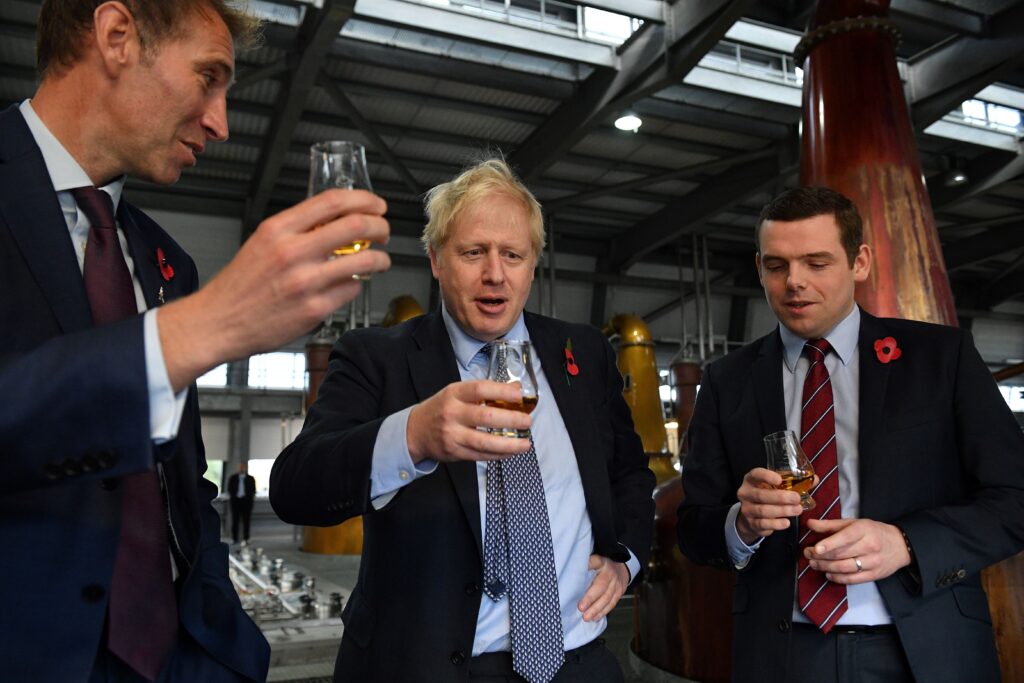 Boris Johnson Enjoys Scotch Whiskey