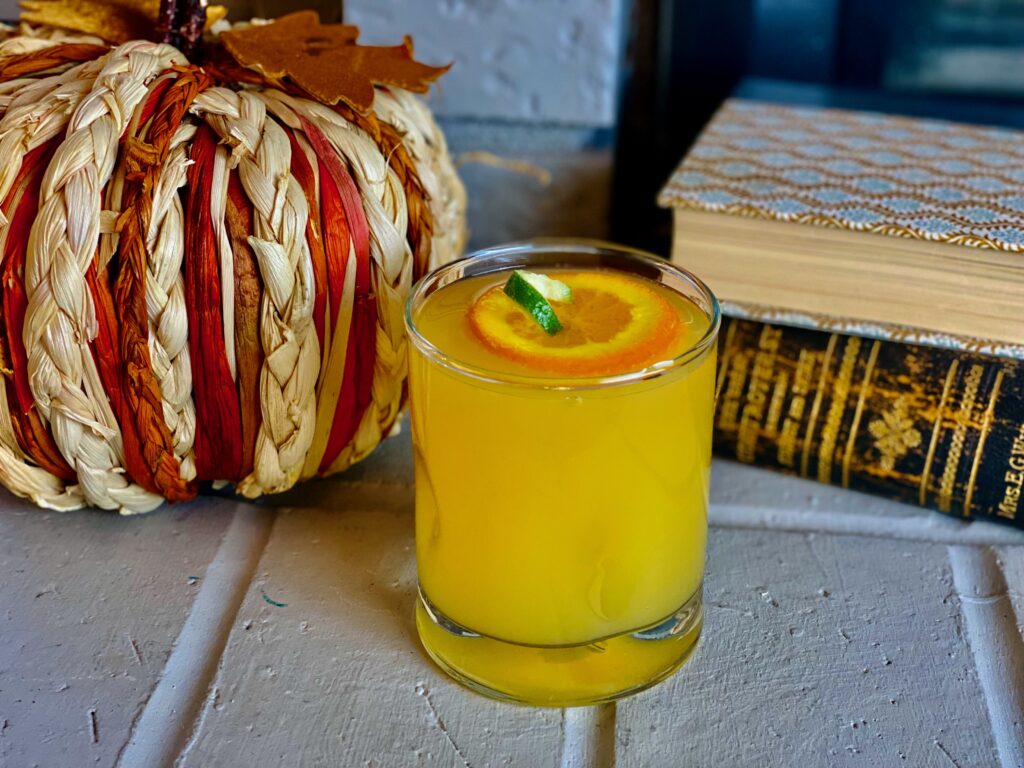 Whiskey Raider's Jack-O-Lantern Halloween Cocktail.
