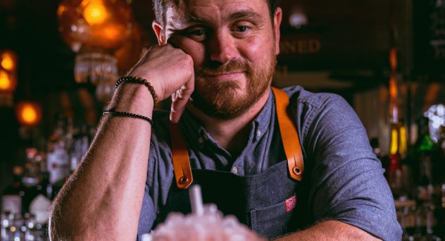 The host of the Educated Barfly (Leandro DiMonriva) Staring Longingly at a Drink