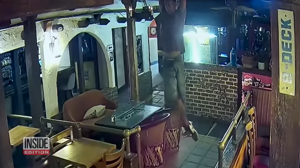 Caught on Video Breaking in Through Ceiling Stealing Booze, Allegedly
