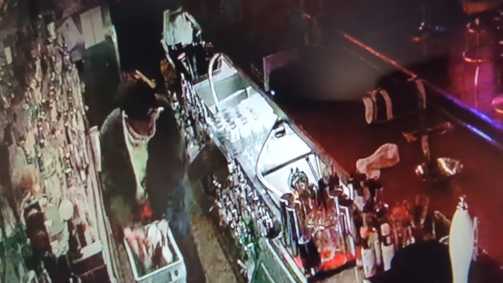 Caught on Video: A Man Allegedly Runs Off with Trash Can Full of Booze After Breaking Into Local Bar