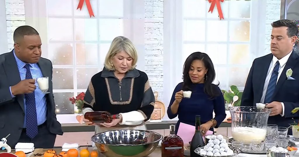 'Our crew is passing out like flies': Martha Stewart’s Shares Famous Boozy Holiday Eggnog With Carson Daly