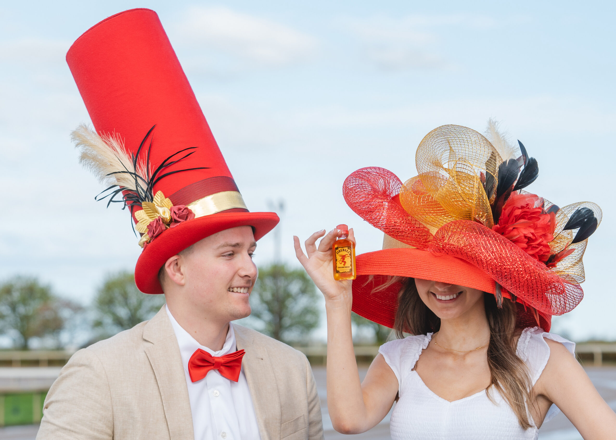 NEW! Sunset Orange Kentucky Derby Hat HelenPeachsidecropped.jpg?v=  main image 2