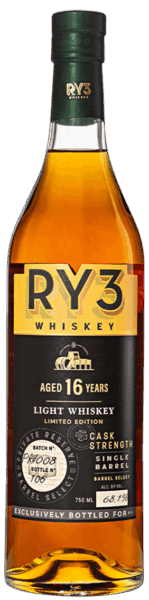 RY3 Light Whiskey 16 Years Cask Strength Single Barrel spirit image