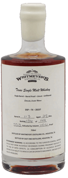 Whitmeyer’s Texas Single Malt Whiskey spirit image
