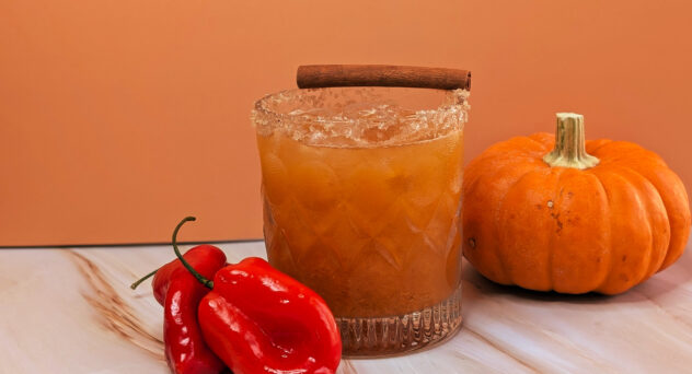 halloween cocktails; margarita cocktail with habeneros