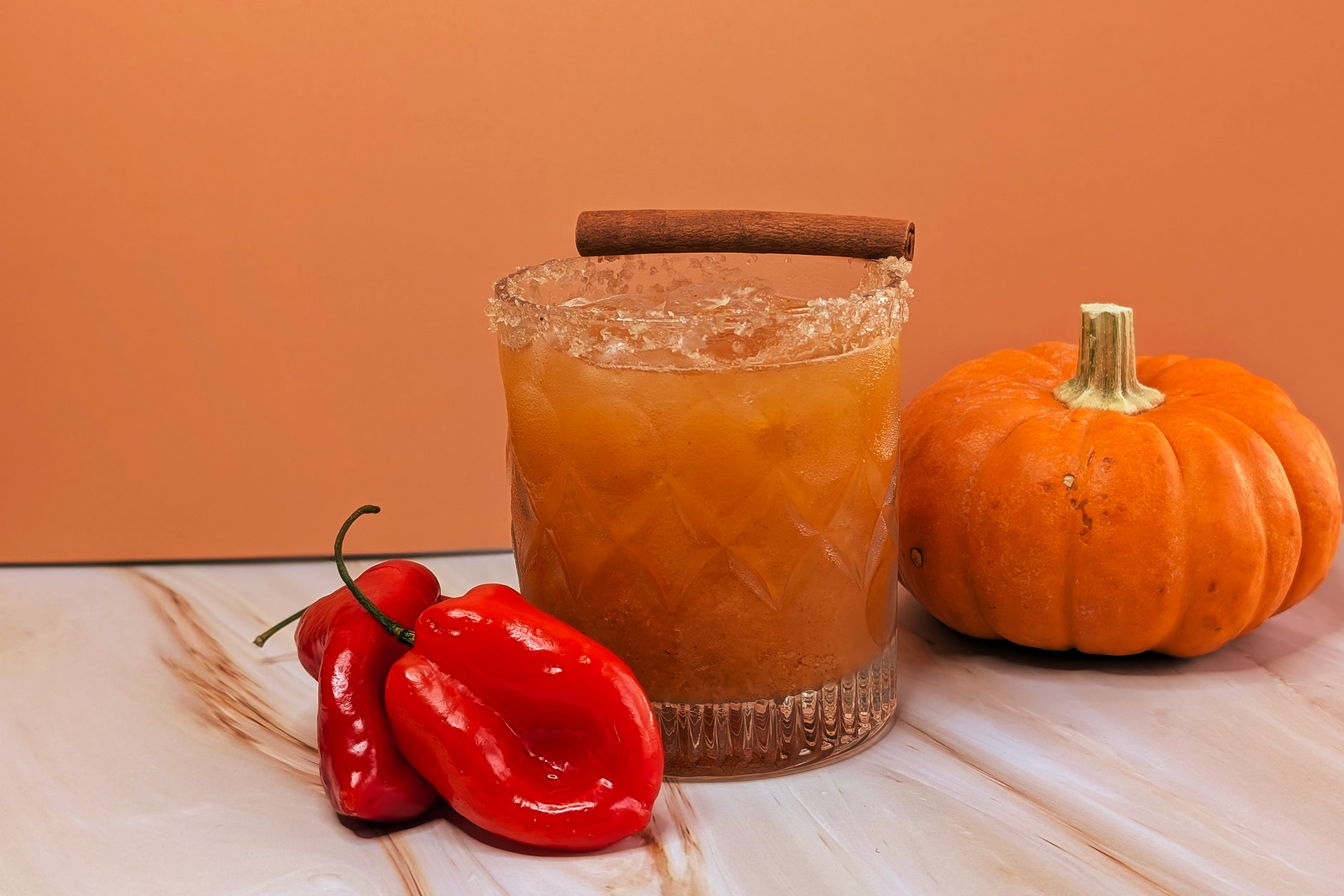 halloween cocktails; margarita cocktail with habeneros