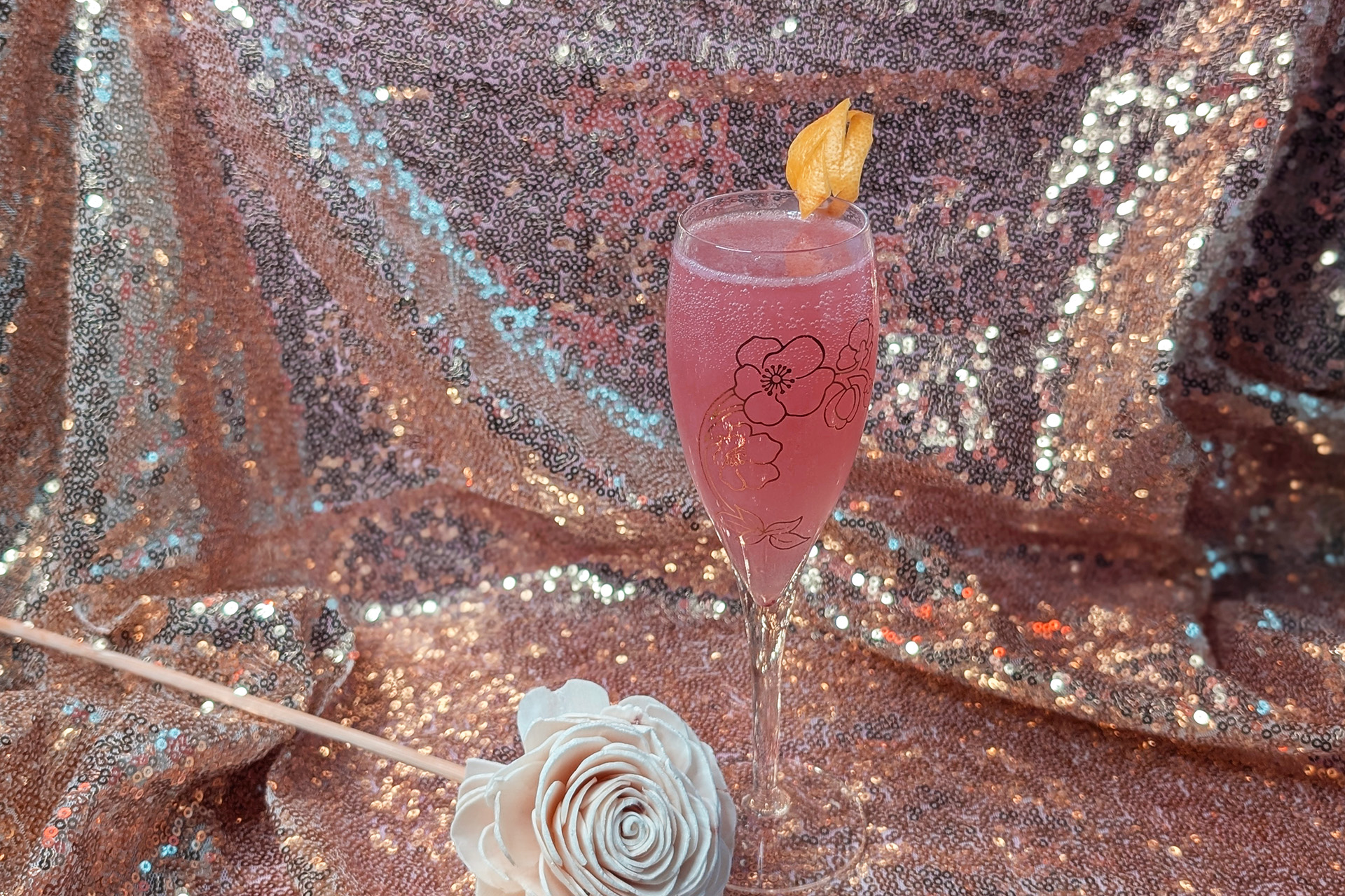 pink wicked-themed cocktail.