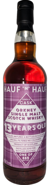 Hauf N Hauf Single Cask Orkney Single Malt Scotch 13 Years spirit image