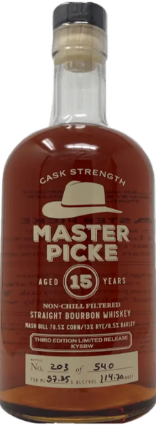 Master Picke 15 Year Single Barrel Cask Strength American Whiskey spirit image