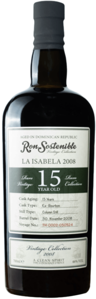Ron Sostenible Vintage Collection La Isabela 2008 15 Year Old spirit image