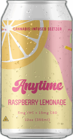 Anytime Raspberry Lemonade Cannabis-Infused Seltzer 5mg THC spirit image