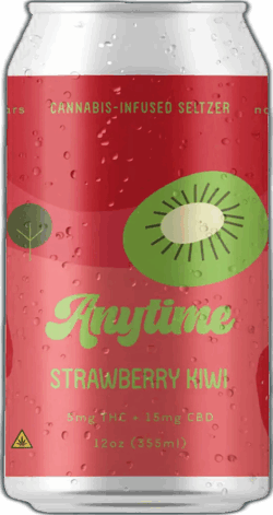 Anytime Strawberry Kiwi Cannabis-Infused Seltzer 5mg THC spirit image