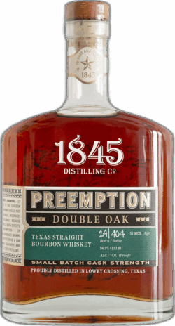 1845 Distilling Co Preemption Texas Straight Double Oak Bourbon spirit image