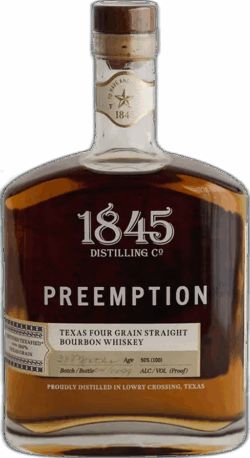 1845 Distilling Co Preemption Texas Straight Four Grain Bourbon spirit image