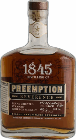 1845 Distilling Co Preemption Reverence Texas Straight Bourbon spirit image