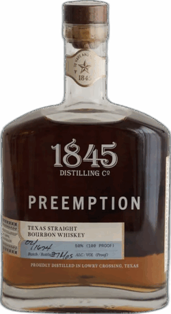 1845 Distilling Co Preemption Texas Straight Bourbon spirit image