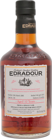 Edradour 10yr Super Tuscan Single Cask 2006 Specs Selection spirit image