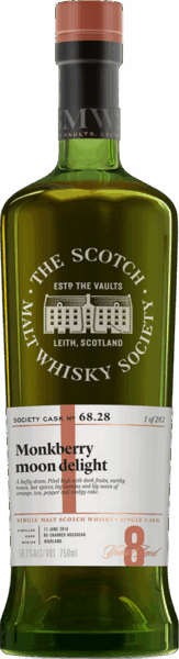 Blair Athol 8 yr SMWS 68.28 “Monkberry Moon Delight” spirit image