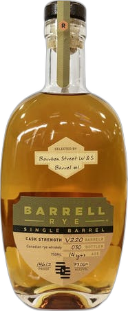 Barrell Craft Spirits 14yr Single Barrel V220 Rye Bourbon Street Wine and Spirits Selection spirit image