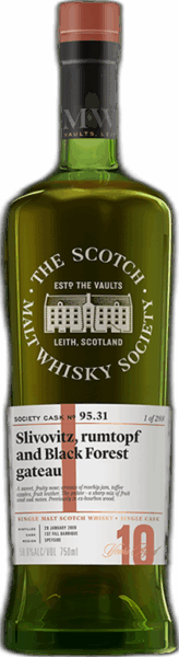 Auchroisk 10yr SMWS 95.31 “Slivovitz rumtopf and Black Forest gateau” spirit image
