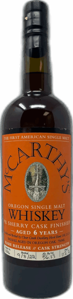 McCarthy’s 6 Year Oregon Single Malt Whiskey Finished In PX Sherry Casks spirit image